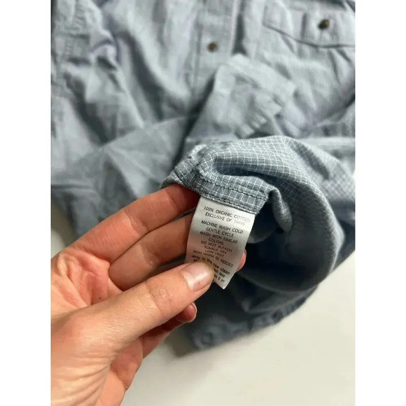 Toad & Co Shirt Mens XL Organic Cotton Blue Button Up Hiking Camping Outdoor - Picture 6 of 6